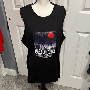 Black California Graphic Tank Top